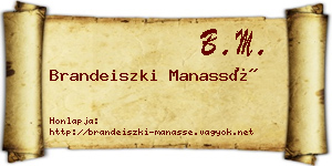 Brandeiszki Manassé névjegykártya