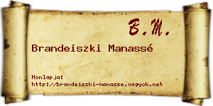 Brandeiszki Manassé névjegykártya